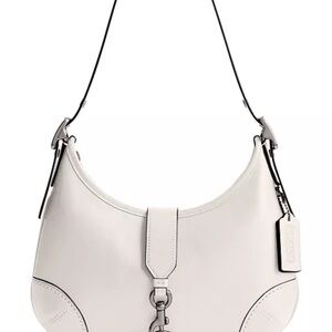 Coach White Pebble Leather Shoulder Hobo